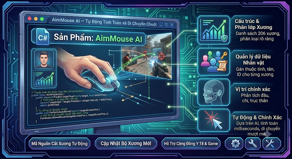 AimMouse_AI.cs — Tự Động Tính Toán Và Di Chuyển Chuột