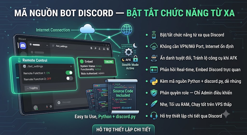 Bot Discord — Bật Tắt Chức Năng Từ Xa Qua Internet